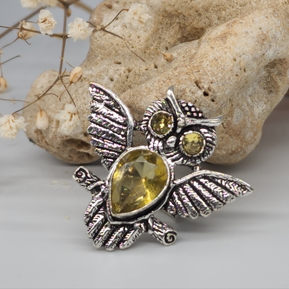 Silver Ring Natural Citrine Lemon Quartz Stone